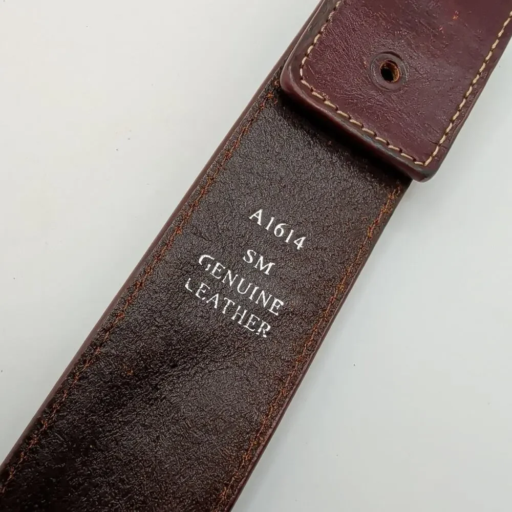 Brown Leather Belt Medium Western Tooled Rhinestone Studded Cowgirl Boho‎ Rodeo